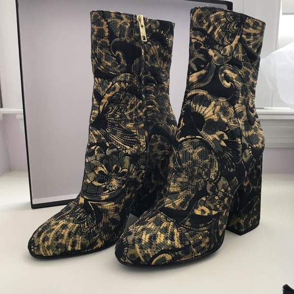 ASH “Flora” Metallic Jacquard Dress Boots - Picture 3 of 8